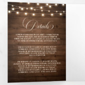 Rustique Bourgogne Floral Tri-Fold Faire-part de m (Intérieur en premier)