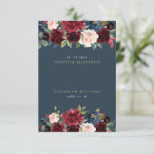 Rustique Bourgogne & Marine Bleu Nom d'hôte Carte  (Debout devant)