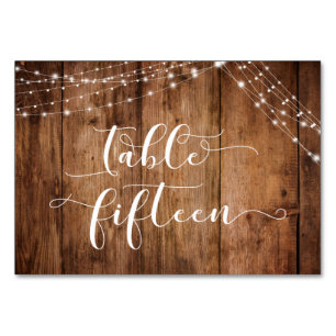 Rustique Brown bois et lumières Table Quinze Carte