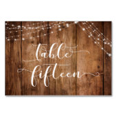 Rustique Brown bois et lumières Table Quinze Carte (Dos)