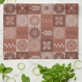 Rustique Brown Burlap Fleurs Feuille serviette de  (Plié)