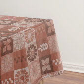 Rustique Brown Burlap Fleurs Feuilles Nappe (In Situ)