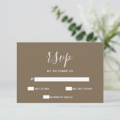 Rustique Brown Calligraphie simple Moderne RSVP (Debout devant)