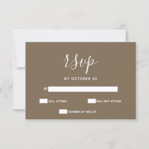 Rustique Brown Calligraphie simple Moderne RSVP