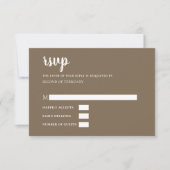 Rustique Brown Calligraphie simple Moderne RSVP (Devant)