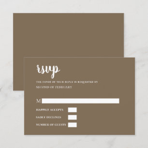 Rustique Brown Calligraphie simple Moderne RSVP