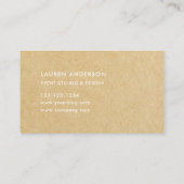 Rustique Brown Carte de visite Kraft (Dos)