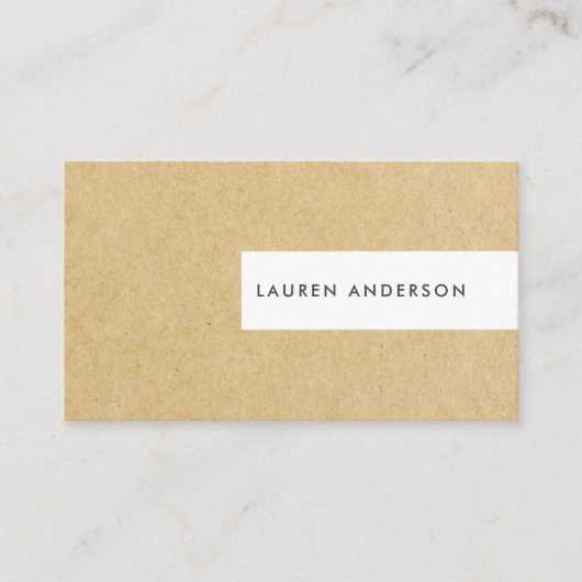 Rustique Brown Carte de visite Kraft (Devant)