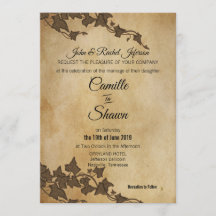 Rustique Brown Ivy Faire-part de mariage