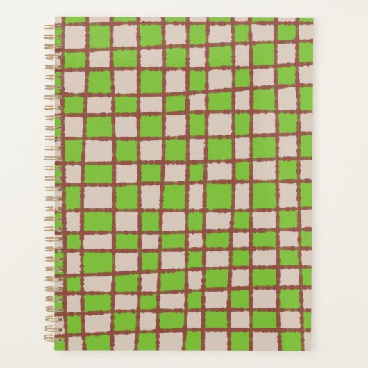 Rustique Brown vert À damiers Motif de tableau de (Devant)