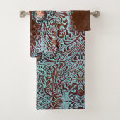 Rustique brun turquoise de l'ouest motif (En situation)