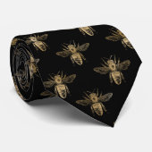Rustique Bumble Bee Black Cravate rétro (Roulé)