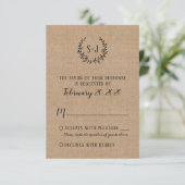 Rustique Burlap Black Typographie Mariage Carte RS (Debout devant)
