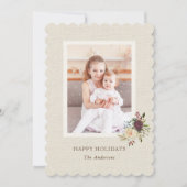 Rustique Burlap Floral Noël Carte photo (Devant)