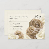 Rustique Burlap Flowers Roses mariage carte RSVP (Devant / Derrière)