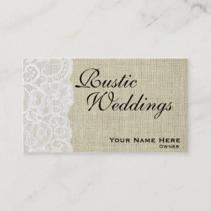 Rustique Burlap & Lace Wedding planner Carte de vi