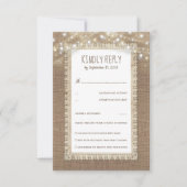 Rustique Burlap Lace Wedding RSVP (Devant)