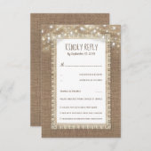 Rustique Burlap Lace Wedding RSVP (Devant / Derrière)