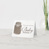Rustique Burlap Mason Jar Baby shower Merci (Devant)
