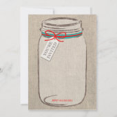 Rustique Burlap & Mason Jar Faire-part de mariage (Dos)