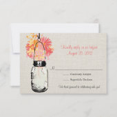 Rustique Burlap Mason Jar & Fleur sauvage RSVP Car (Devant)