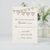 Rustique Burlap Pennant mariage RSVP (Debout devant)