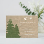 Rustique Burlap Pine Trees Mariage d'hiver RSVP (Debout devant)