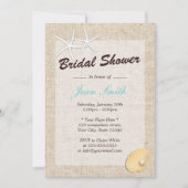Rustique Burlap Starfish Invitations de douche nup (Devant)