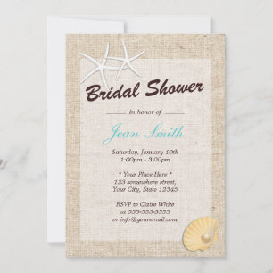 Rustique Burlap Starfish Invitations de douche nup