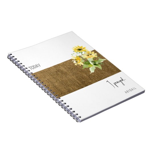Rustique Burlap Sunflower Journal de prière person (Côté Droit)