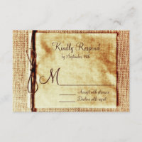 Rustique Burlap Twine Perdu Mariage Cartes RSVP