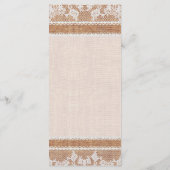Rustique Burlap & White Lace Menu Slim Dinner (Dos)