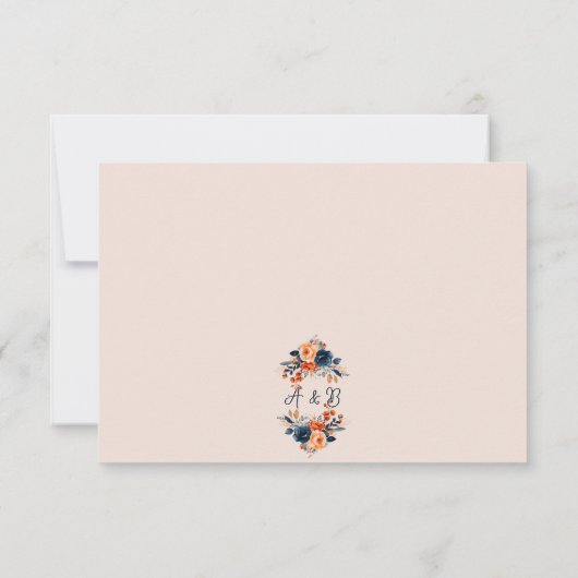 Rustique Burnt Orange + Blue Wedding RSVP (Dos)