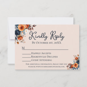 Rustique Burnt Orange + Blue Wedding RSVP