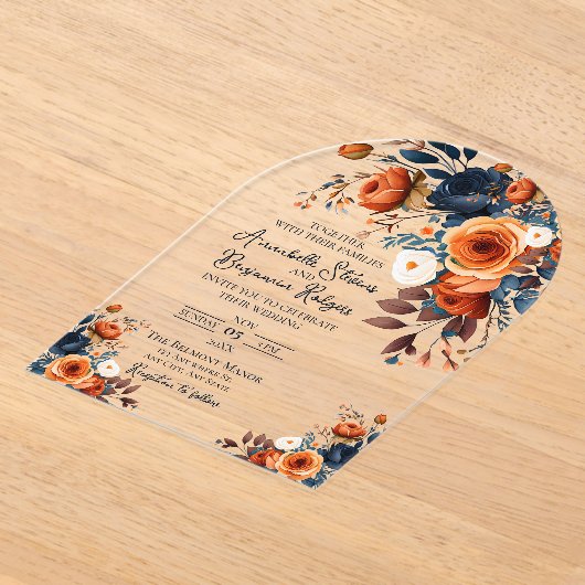 Rustique Burnt Orange et Faire-part de mariage ble (Poser)