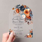 Rustique Burnt Orange et Faire-part de mariage ble (In situ (ordinateur de poche))