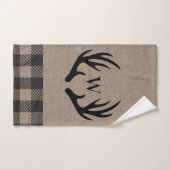 Rustique Cabine Lodge Antlers Monogrammed Serviett (Serviette à main)