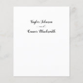 Rustique Calligraphie Détails du Mariage Carte de  (Dos)