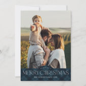 Rustique carte de Noël avec plaid bleu marine 2 ph (Devant)