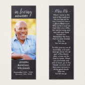 Rustique carte de prière commémorative Poème Signe (Devant & derrière)