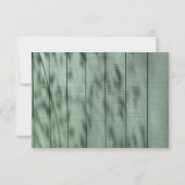Rustique, carte de réponse de mariage en bois vert (Dos)