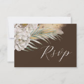 Rustique carte de réponse florale aquarelle brun f (Devant)