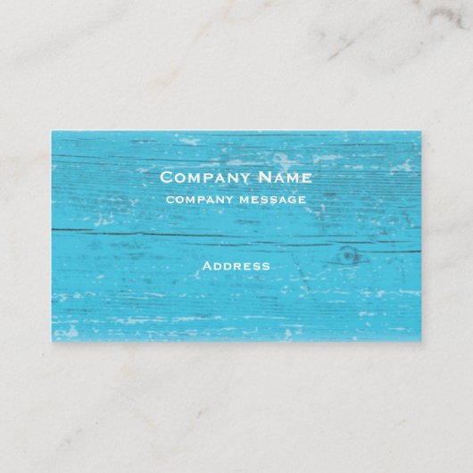 Rustique Carte de visite en bois turquoise (Dos)
