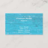 Rustique Carte de visite en bois turquoise (Devant)