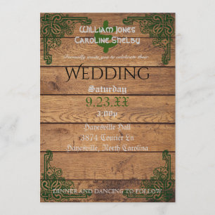 Rustique Celtique Claddagh Faire-part de mariage