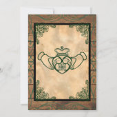 Rustique Celtique Claddagh Faire-part de mariage (Dos)