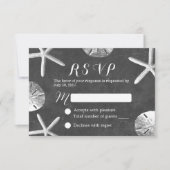 Rustique Chalkboard Beach Wedding RSVP (Devant)