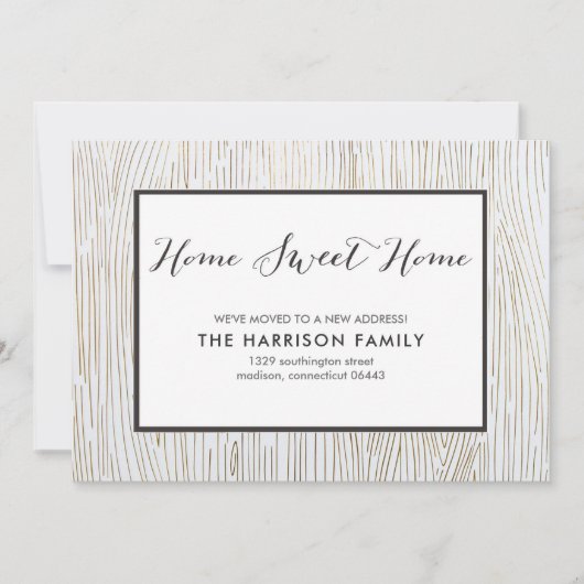 Rustique Chic Bois doux Maison Moving Faire-part (Devant)