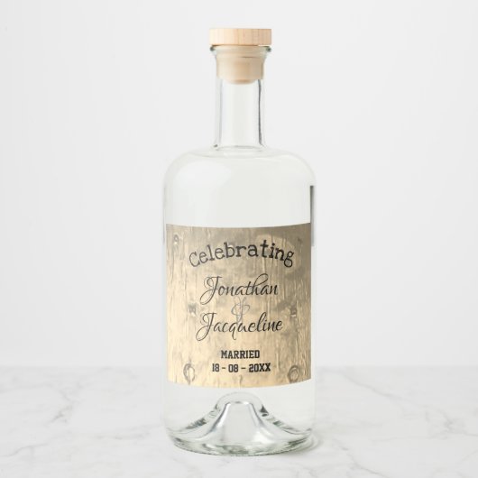 Rustique Chic Custom Wedding Liquor Étiquettes bou (Devant)