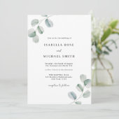 Rustique Chic Eucalyptus Faire-part de mariage (Debout devant)